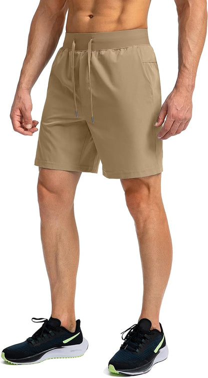 Men's Running Shorts with Zipper Pockets 9 Inch/ 7 Inch / 5 Inch Lightweight Quick Dry Gym Workout Athletic Shorts for Men