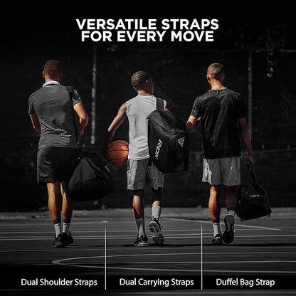 RDX 50L Gym Bag with Ventilated Shoes Compartment, All In One Backpack Duffle Holdall, Fitness Sports MMA Boxing Yoga Swim Gear Sportswear Bag, Weekend Overnight Travel Hiking Rucksack for Men Women