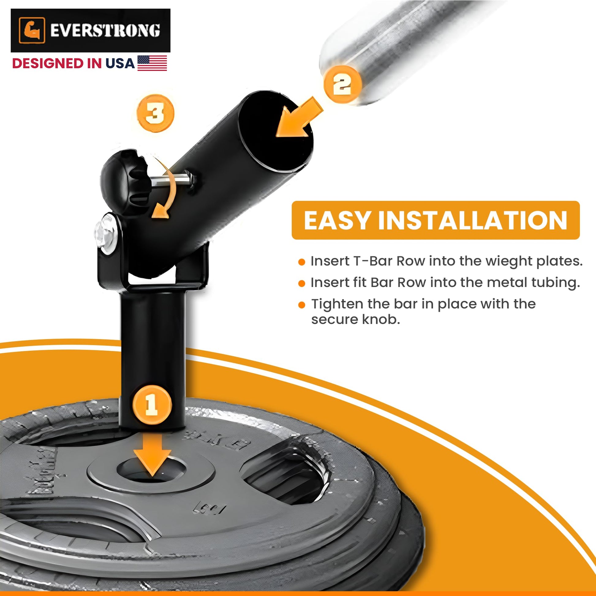 EVERSTRONG Elite Heavy Duty T-Bar Row Olympic Bars - Landmine Attachment for Barbell Workouts
