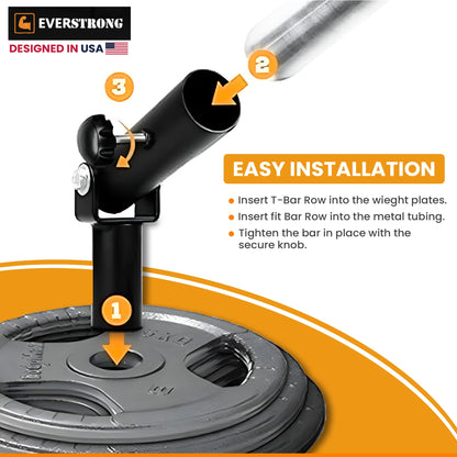 EVERSTRONG Elite Heavy Duty T-Bar Row Olympic Bars - Landmine Attachment for Barbell Workouts