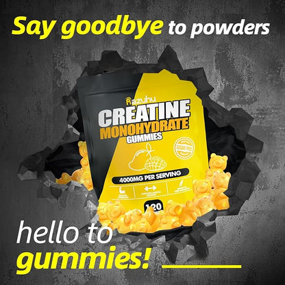 Flavored creatine monohydrate Gummies Sugar Free,Pre Workout Supplements creatine Gummies for Men&Women,Gym Supplements,Supports Muscle Growth,Recovery,Strength,Energy Boost（120 Count）-Mango