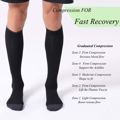 FITRELL 3 Pairs Compression Socks for Women and Men 20-30mmHg- Circulation and Muscle Support Socks
