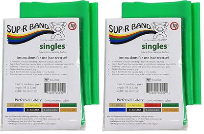 Cando 10-6303 Sup-R Latex Free Exercise Band, 5' Singles, Medium, Green (Pack of 2)