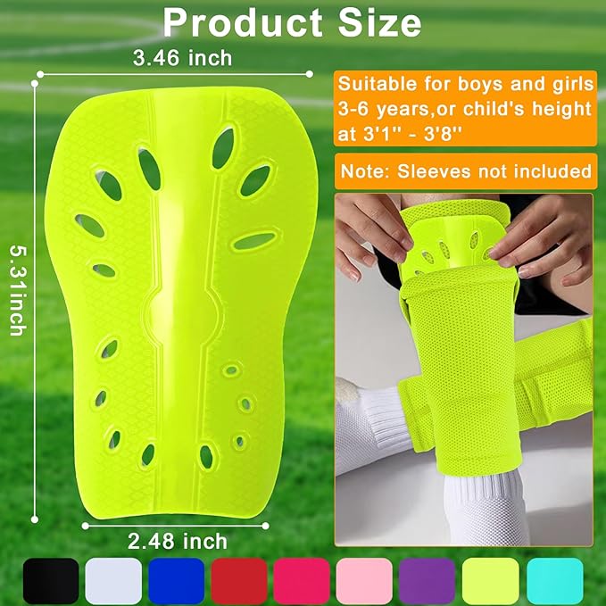 2 Pairs Shin Guards Soccer for Kids,Shin Pads Extra Lightweight Breathable Slide in Shin Guard for Football Training Match Outdoor Activities Protective Slip-in Shin Guards for Boys Girls