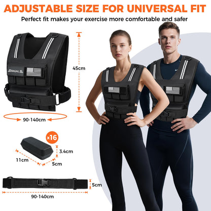 BAGAIL Weighted Vest Men, 20lbs/30lbs/40lbs Adjustable Weighted Vest for Woman with Removable Iron