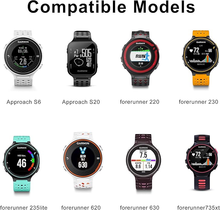 Elastic Nylon Watchband Compatible with Garmin Forerunner 235/220/230/620/630/735XT,Soft Adjustable Sport Stretchy Replacement Strap for Forerunner 235 Lite/Approach S20/S6/S5 Accessory