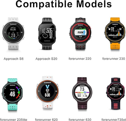 Elastic Nylon Watchband Compatible with Garmin Forerunner 235/220/230/620/630/735XT,Soft Adjustable Sport Stretchy Replacement Strap for Forerunner 235 Lite/Approach S20/S6/S5 Accessory