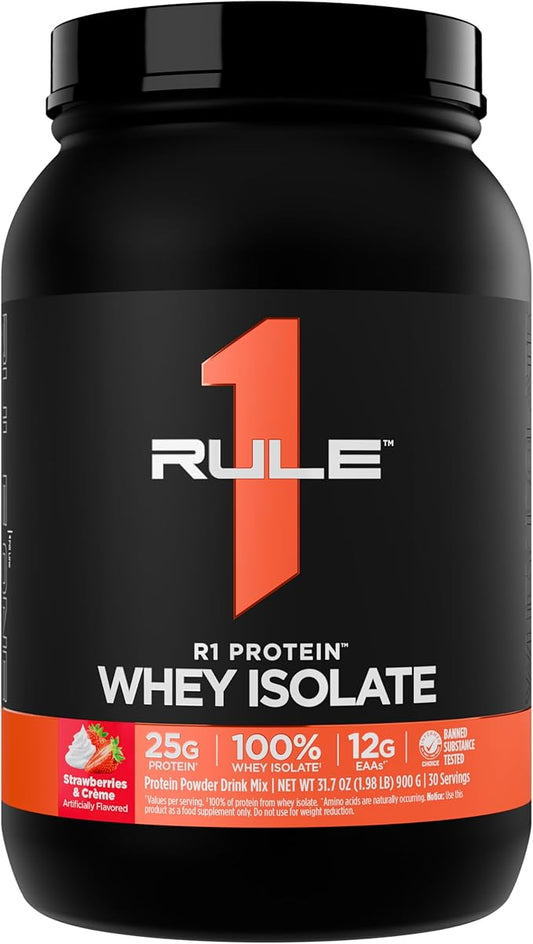 Rule 1 R1 Protein Whey Isolate - with 25g Protein & 6g BCAA Exclusively from Isolated & Hydrolyzed