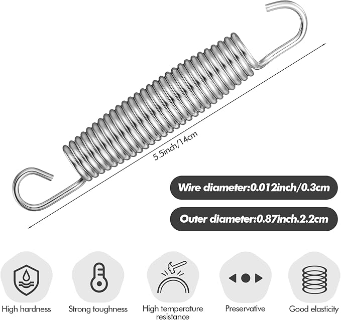 Tudomro Trampoline Springs Replacement - Heavy Duty Stainless Steel Weather Resistant Metal Trampoline Pulling Tool Accessories