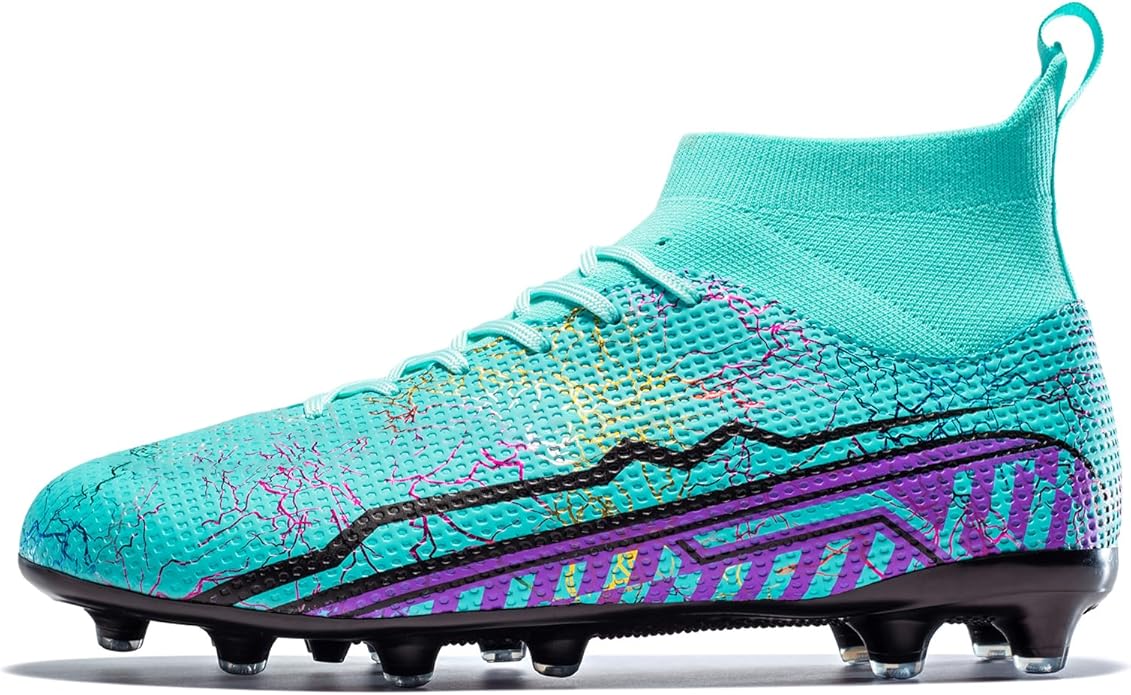 Soccer Cleats Mens Football Cleats Professional Soccer Shoes High-Tops Non-Slip Spikes for Big Boys Wide Training Sneaker