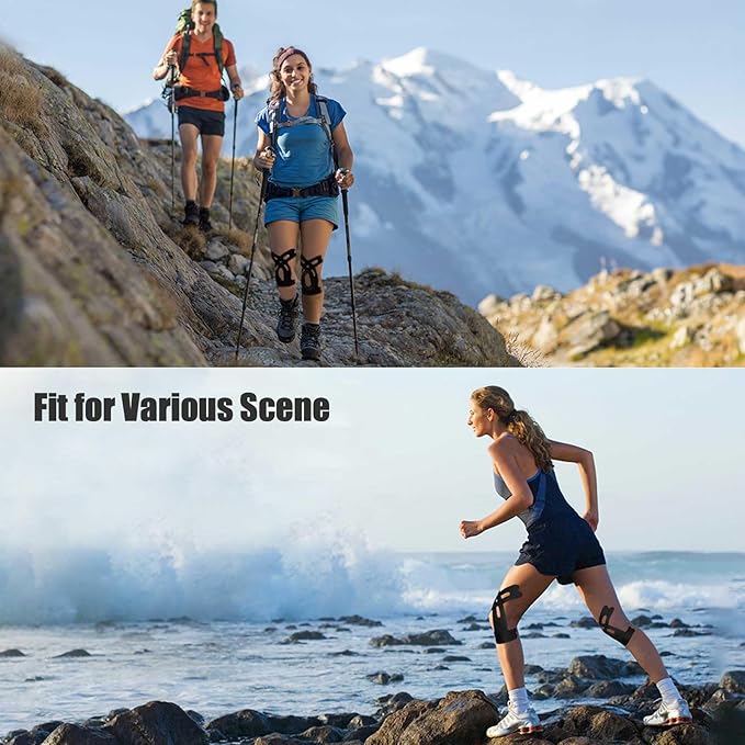 12pcs Precut Kinesiology Tape for Knees, Knee Tape for Knee Pain Relief Pre Cut, Elastic Knee Support & Stability, Breathable, Hypoallergenic Athletic Tape