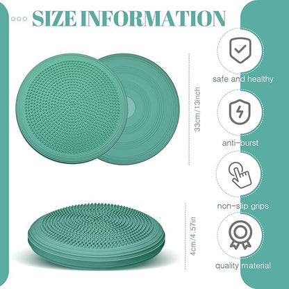 Libima 8 Pcs Wiggle Seat Inflated Wobble Cushion Sensory Seat Flexible Balance Board Balance Disc with Needle Pump for Men Women Physical Exercise Improving Posture Home Office
