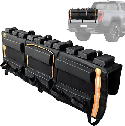 52" Tailgate Bike Pad, 3-in-1 Universal Outdoors Protection Pad Up to 5 Mountain Bikes and Road Bicycles, Thickened Tailgate Cover with Tool Pockets Scratch Shield and Locking