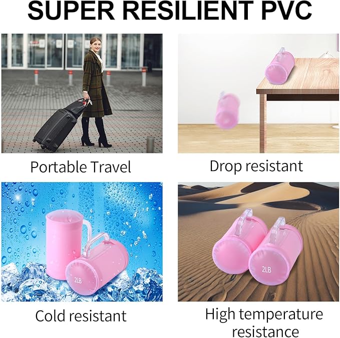 Water Dumbbells, Water Filled Training Dumbbells, Travel Weights Set, Adjustable Weights to 4-30 Lbs/Pair, Portable Gym for Strength Training, Fitness and Shaping