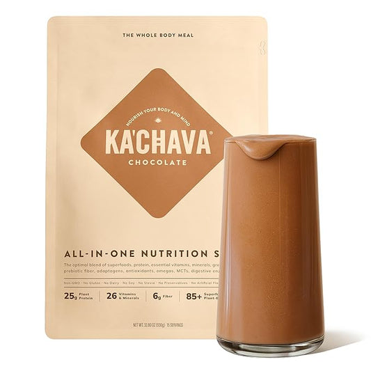 Ka?™Chava Whole Body Meal Shake Chocolate 2 lb ??Vegan Protein Powder with 85+ Superfoods & Greens