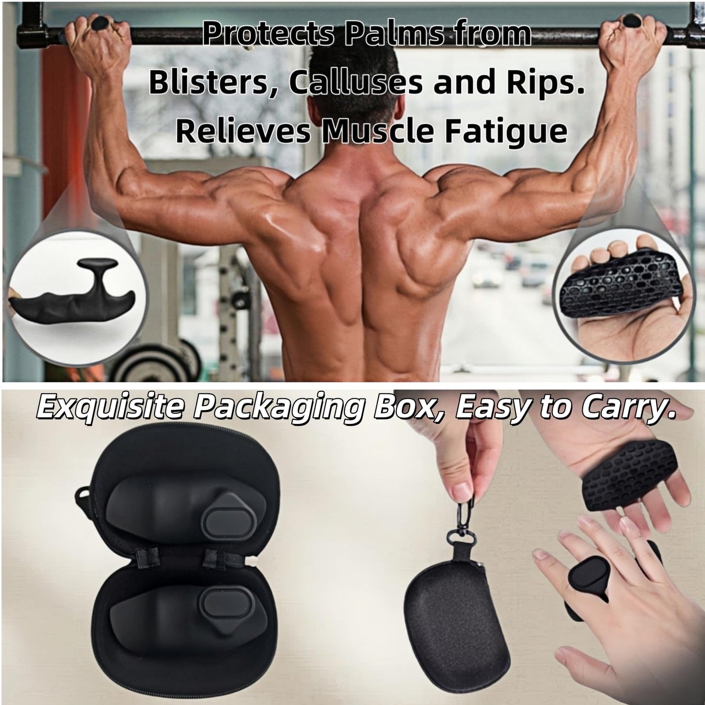 Jopplim Anti-Slip Workout Grips, Ergonomic Alternative to Workout Gloves