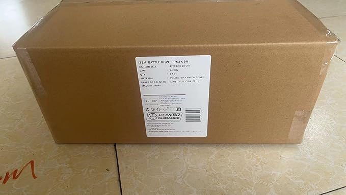 POWER GUIDANCE Battle Rope, 1.5/2 Inch Diameter Poly Dacron 30, 40, 50Ft Length Exercise Equipment for Home Gym & Outdoor Workout, Battle Rope Anchor Included…