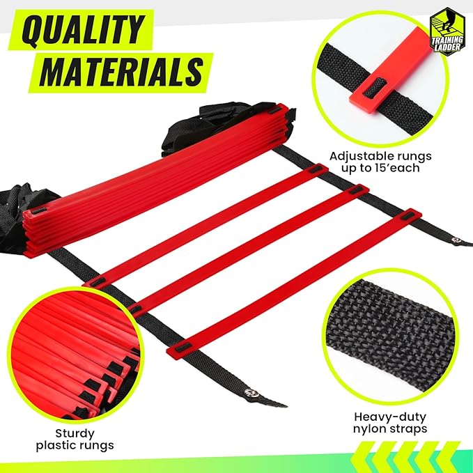 Teenitor Agility Ladder Speed Ladder Training Ladder for Soccer, Speed, Football Fitness Feet Training Carry Bag Agility Training Equipment 13 rungs, 23 feet