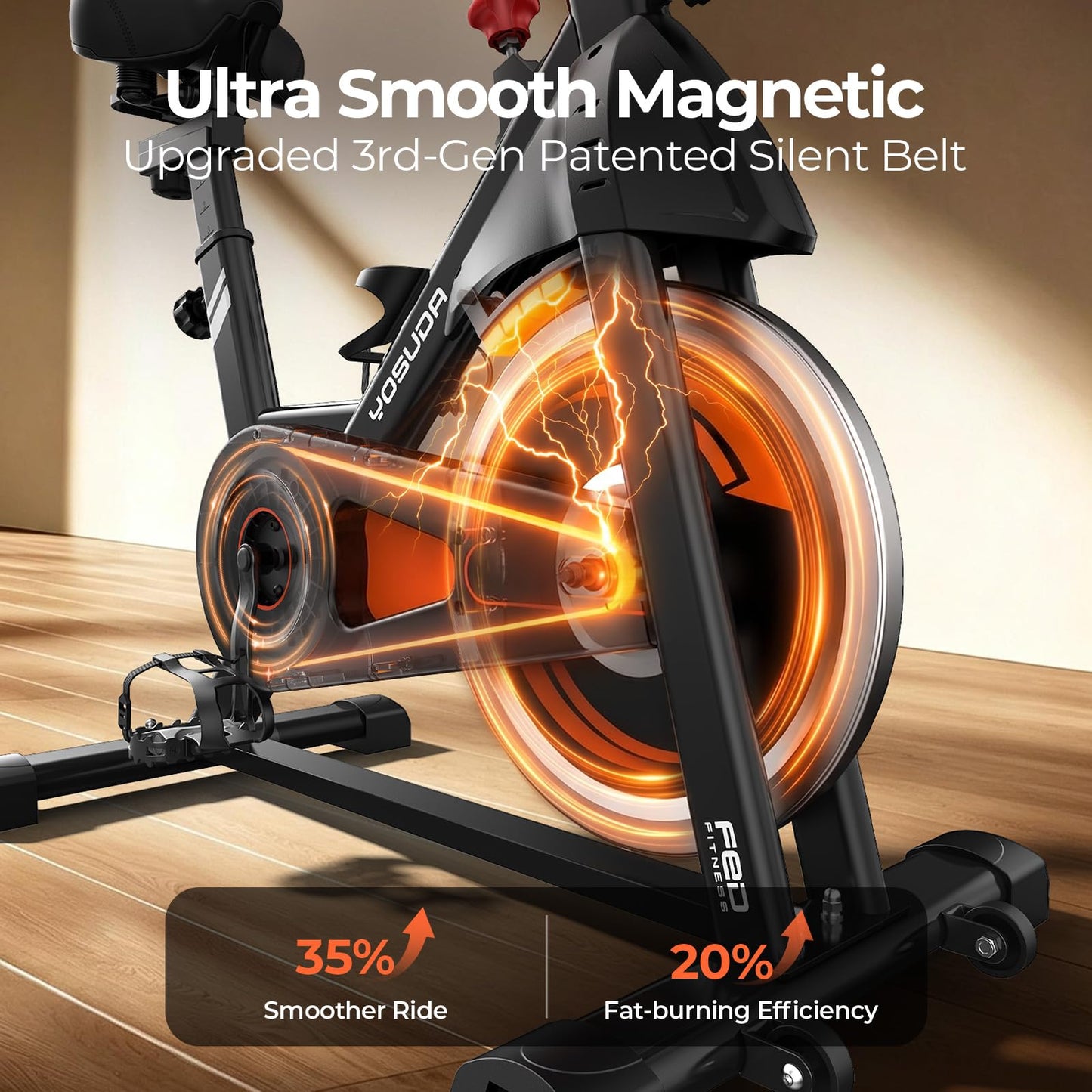 YOSUDA Magnetic Stationary Exercise Bike for Home, Indoor Cycling Bike with Exclusive App & Fitness