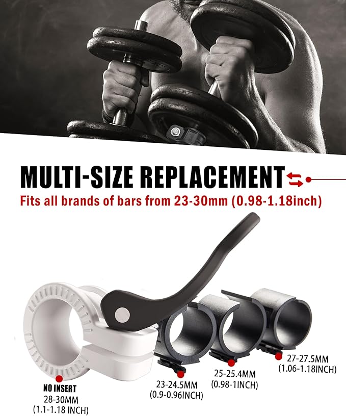 Mini Barbell Clips 1 inch I Multi-Size Adjustable Barbell Collar I 1 inch Barbell ClampsIQuick Release Weight Clips Pair of Locking for Dumbbell Bar