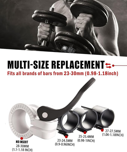 Mini Barbell Clips 1 inch I Multi-Size Adjustable Barbell Collar I 1 inch Barbell ClampsIQuick Release Weight Clips Pair of Locking for Dumbbell Bar