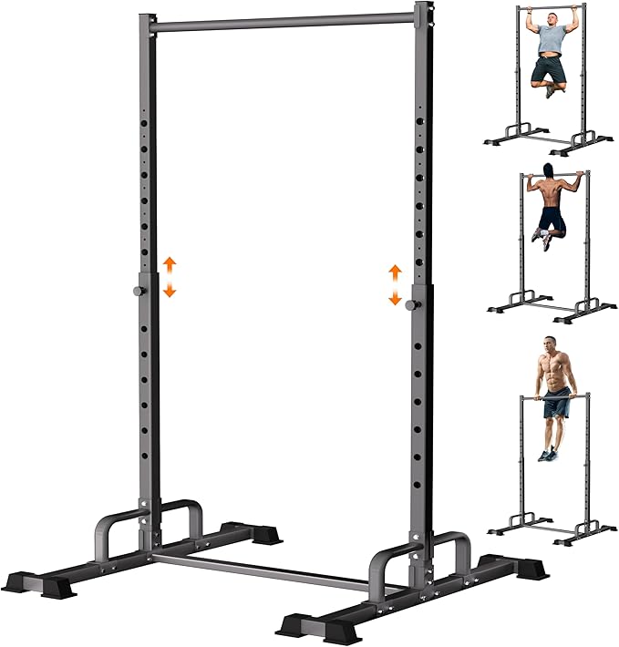 Pull Up Station, Adjustable Pull Up Bar Free Standing Power Racks, Multifunctional Heavy Duty Steel Pull Up Tower, For 2×2" with 1??Hole Size Squat Rack Accessories, Support 600 LBS Capacity