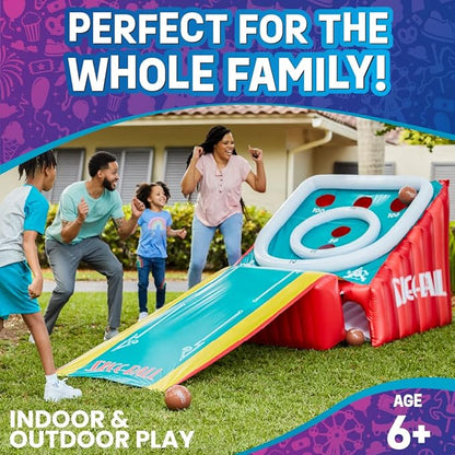 Flybar FunPark Giant Inflatable Skee-Ball Game – 11 Ft Long w/ 4 Balls & Electric Air Pump – Indoor & Outdoor Arcade Toy for Kids, Adults & Family – Fun Party Play for Home, Backyard, Events