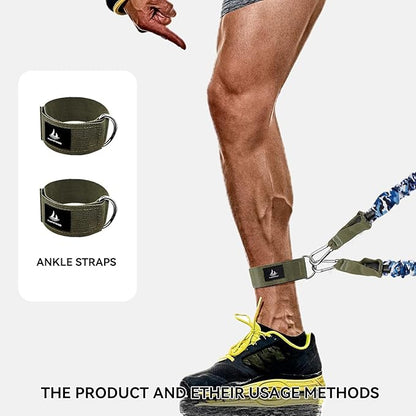 Resistance Bands, Exercise Elastic Bands Set, 40Lb To 80Lb Workout Bands with Handles Protective Sleeves Door Anchor Ankle Strap, Resistance Bands for Working Out With Handles - up to 300Lbs YLUERTDOO