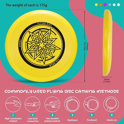 Outdoor Flying Disc 175g,Adult Sport Disc Set for Competitive and Pro Players,Flying Disc Set Includes 1 Glow in The Dark Flying Disc for Beach Pool Game, Camping and Backyard