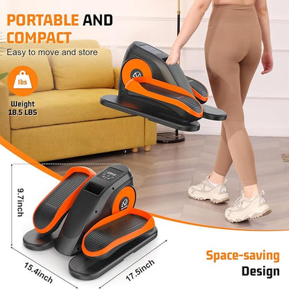 ANCHEER Under Desk Elliptical, Electric Ellipse Leg Exerciser with 12 Adjustable Resistance & Speeds, P1-P12 Modes, Quiet Seated Pedal Exerciser with Remote Control, 100% Pre-assembled for Home Office