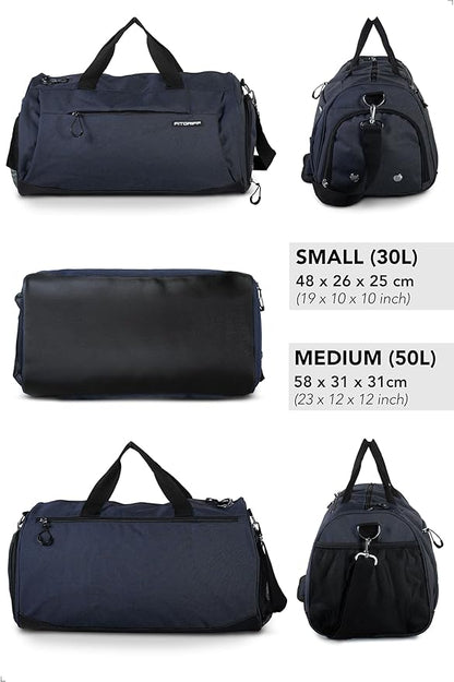 Fitgriff® Gym Bag for Men & Women with Shoe & Wet Compartment - Duffle Bag for Travel, Sports, Fitness & Workout