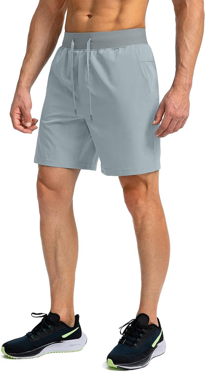 Men's Running Shorts with Zipper Pockets 9 Inch/ 7 Inch / 5 Inch Lightweight Quick Dry Gym Workout Athletic Shorts for Men