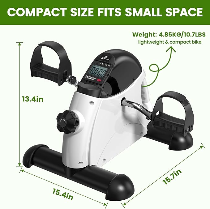 Sportneer Under Desk Bike Pedal Exerciser: Mini Exercise Bike Portable Peddler Sitting for Seniors with LCD Display Arm & Leg Bike Pedals Exerciser with Anti-Skid Mat for Home Office