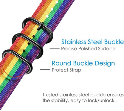 FINTIE Bands Compatible with Fitbit Versa 2/1 / Lite Edition, Soft Nylon Replacement Strap Wristband Accessories (Colorful)