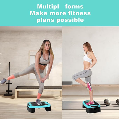 4-In-1 Aerobic Balance Board and Step Up Exercise Platform - Adjustable Multifunctional Balance Board Slant Board, Steppers for Exercise - Home Workout Non Slip Stepper Platform
