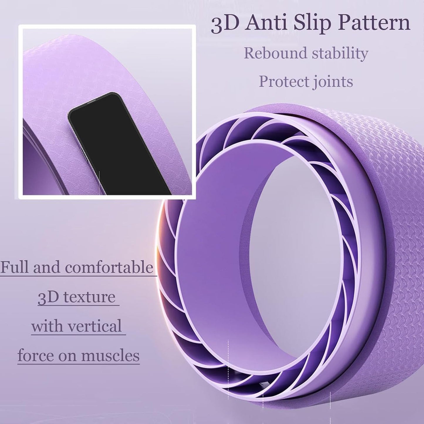 Curve magic wheel：Fit Prop Foam Padded Back Stretcher Wheel with Center Spine Cradle，Yoga Wheel for