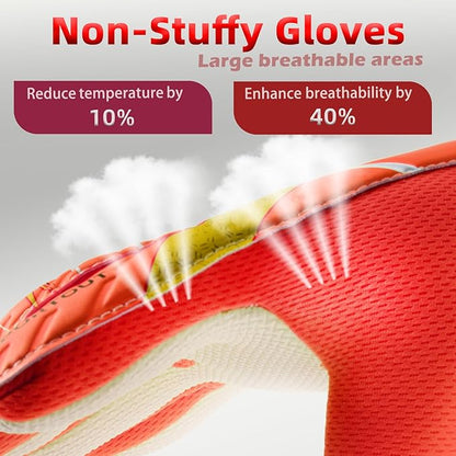 Sportout Kids Goalkeeper Gloves, Soccer Gloves with Double Wrist Protection and Non-Slip Wear Resistant Latex Material to Give Protection to Prevent Injuries