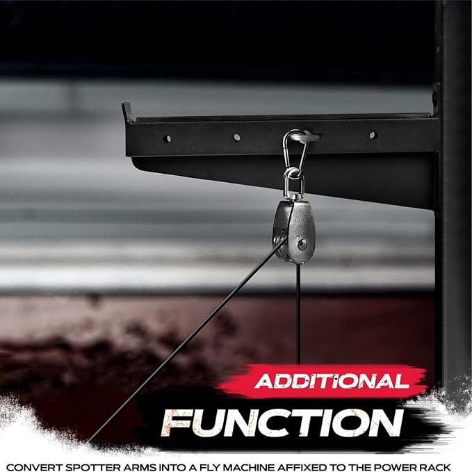 Yes4All Power Rack J-Hooks & Attachments ??Heavy Duty Barbell Holders Compatible with 2x2 & 3x3 Power Racks for Home Gym