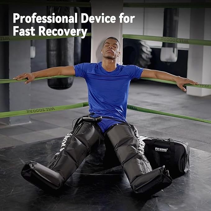FIT KING Air Compression Recovery System,Dynamic Pressure for Circulation Improvement and Fast Recovery,Sequential Massage Boots for Athletes (Large)