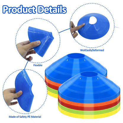 Jyongmer 15 PCS Disc Cones Training Cones with Carry Bag