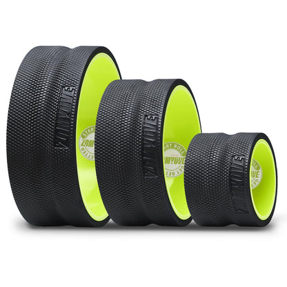 Back Roller Wheel - 3 Pack Yoga Foam Roller for Physical Therapy & Back Stretcher, Deep Tissue