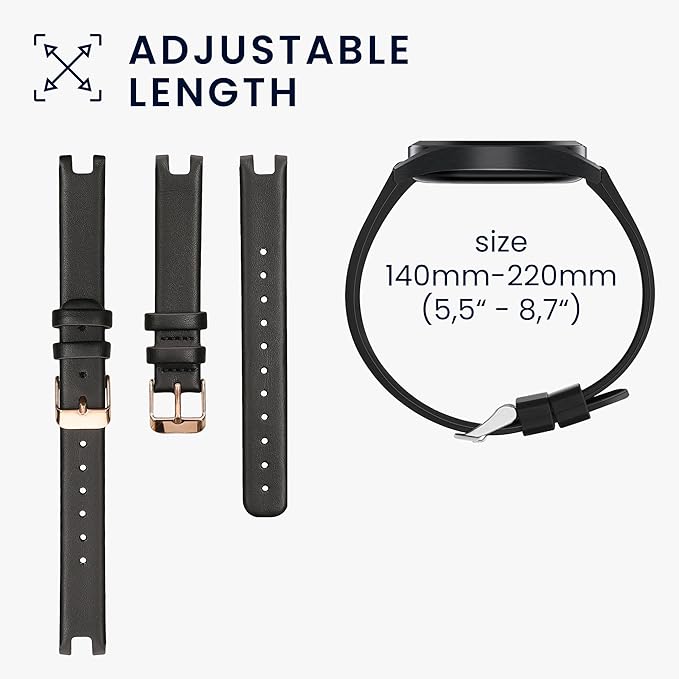 kwmobile Real Leather Watch Strap Compatible with Garmin Lily Sport - Fitness Tracker Replacement Sports Wristband with Clasp