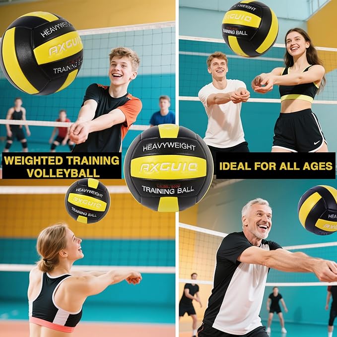 1.1LBS Heavy Weight Volleyball Official Size 5 Setter Training Volleyballs Training Practice,Leather Soft Grip Durability Weighted Volleyball Setting Trainer