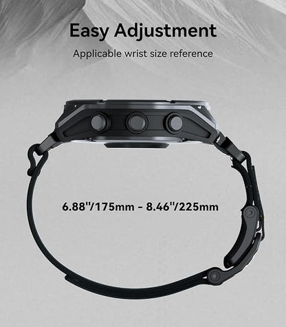Aulumu C11 for Garmin Watch Band 22MM | Mag Buckle Slim Band | Memory Quick Release | Velvet Nylon Braid | Stainless Steel Magnetic Clasp