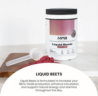 Nature's Pure Blend Organic Beet Root Powder ??Nitric Oxide Booster L-Arginine ??Liquid Beets for Blood Flow Circulation & Energy ??Pre-Workout Endurance Support ??8,000 MG