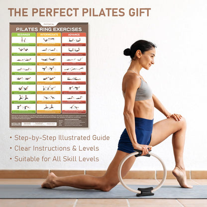 PhysKcal Pilates Ring, 15-Inch Magic Circle with Thick Padded Handles, Nude