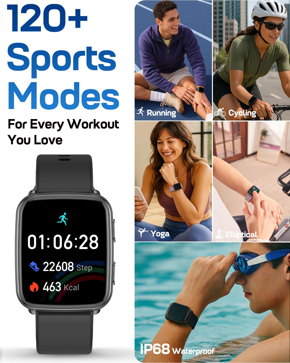 MorePro Fitness Tracker with 24/7 Heart Rate & Blood Pressure Monitor, Blood Oxygen & Sleep