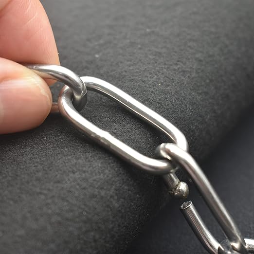 1/8 inch(3mm) Wire Diameter Stainless Steel Safety Chains 40 inch Long Link Rings Light Duty Coil Chain for Hanging Pulling Towing, 1/8"x 40" (2Pcs)