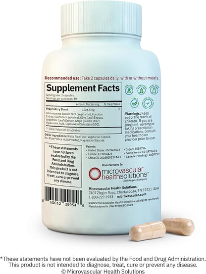 Endocalyx Supplement - Endothelial Glycocalyx Support 60 Capsules - Vascular & Microcirculation Health - Clinically-Studied - Patented - Supports Nitric Oxide Functions