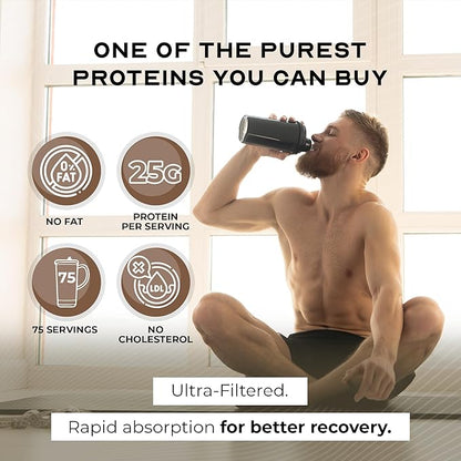 Muscle Feast Grass-Fed Whey Protein Isolate, All Natural Hormone Free Pasture Raised, Whey Isolate Protein Powder for Men and Women, Clean, Gluten-Free, Delicious Isolate Protein - Chocolate, 5lb
